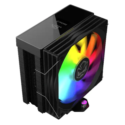 Cooler Para Processador Aircooler Pcyes Duley Black Vulcan ARGB Com Display Tdp 180W