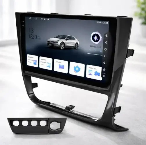 Central Multimidia Android 14 9 Pol. 4Gb/64Gb Carplay/A. Auto Gol,Saveiro,Voyage G6
