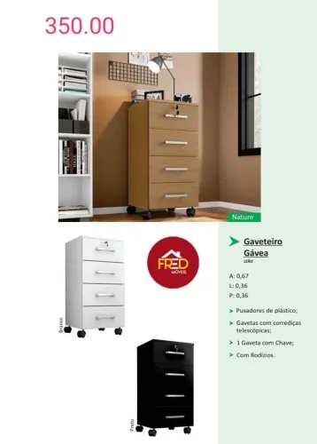 Gaveteiro Gávea pra escritório,entrega e monta, super promoção