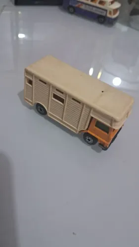 Miniatura Matchbox Caminhão com Trailer para cavalos, anos 70.
