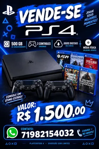 VENDO PS4 SEMI-NOVO - 500GB