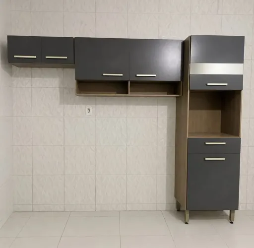 Armário para Cozinha Modulado Cinza