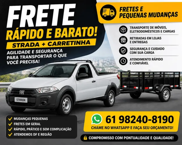 FRETE RÁPIDO E BARATO - STRADA + CARRETINHA