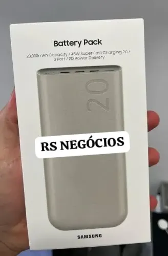 Carregador Portátil Samsung 20mil mAh, lacrado + NF (Até 12x)