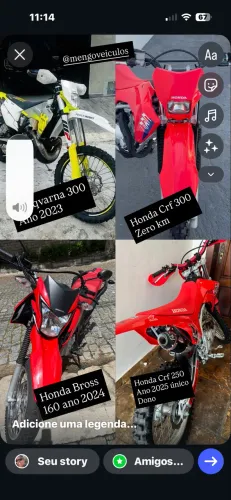HONDA CRF 300 F ANO 2026 zero km 