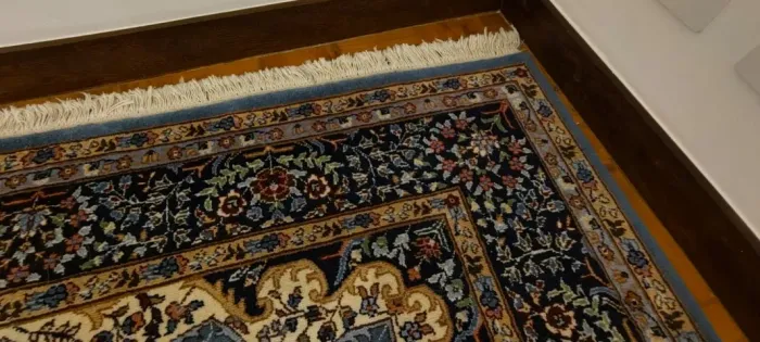 50% do custo: Tapete Kirmen (direto da Turquia com Certificado) Azul e floral 2,40x1,77m