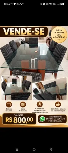 Vende Mesa de jantar com 6 cadeiras 
