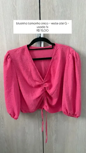 Blusa rosa tecido pipoca