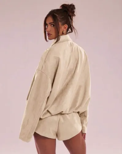 Conjunto jaqueta e short com forro