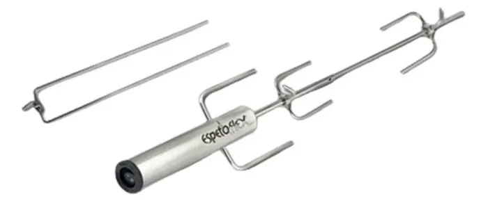 Kit 4 Espetos Flex + cesta Inox Giratório Original