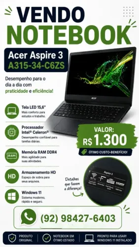 Notebook ACER aspire 3 linux