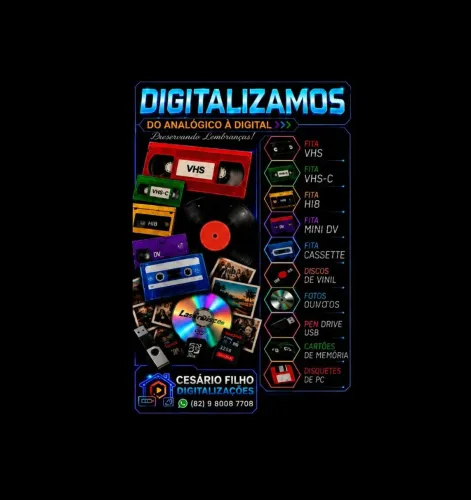 CONVERSÃO E DIGITALISAÇÃO PROFISSIONAL DE FITAS VHS.