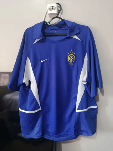 camisa seleção brasil 2002 (gg), original de época, raridade