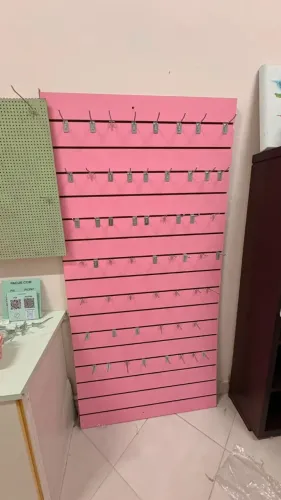 Painel Canaletado Rosa e Azul com 40 Ganchos