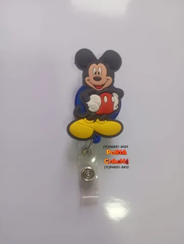Porta Crachá Emborrachado Retrátil