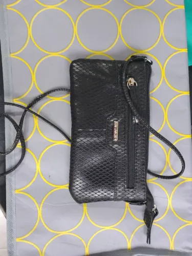 Bolsa couro preta Bagageiro pequena