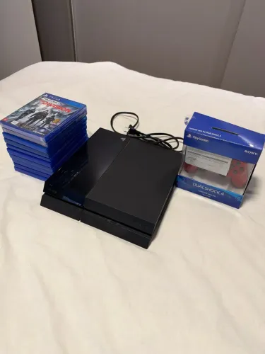 PACOTE - PlayStation 4 fat 500GB + Controle Original + 10 Jogos