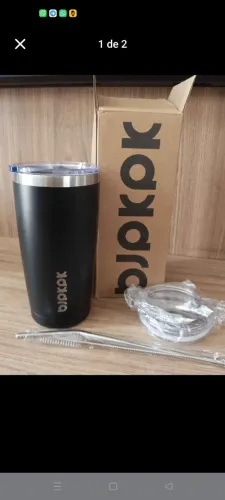 Copo térmico BJPKPK 600ml gelado por até 24h e quente por até 12h