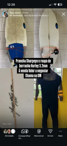 Prancha Sharpeye + Roupa Hurley 3/2mm | Troco por PS5