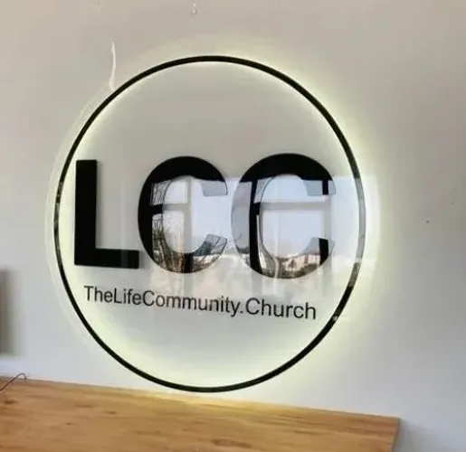 Placa Letreiro LED -  Redondo 80x80