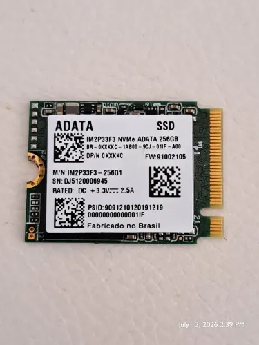 SSD NvME 256GB Adata 2230