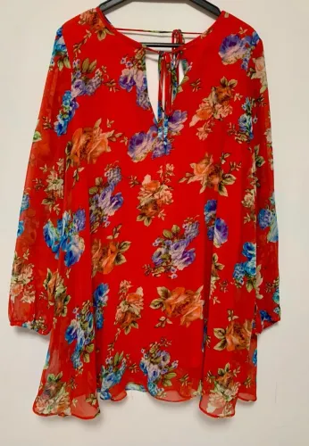 Vestido crepe floral 