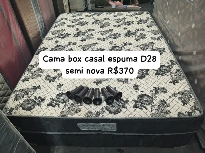 CAMA BOX CASAL DE ESPUMA USADA R$370 ENTREGA GRÁTIS