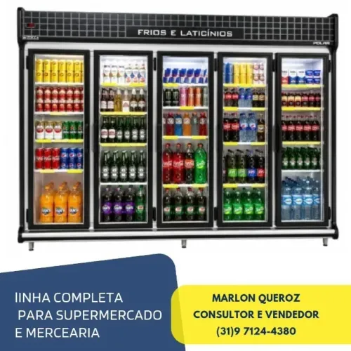 Refrigerador De Bebidas 5 Portas Polofrio Com LED Novo