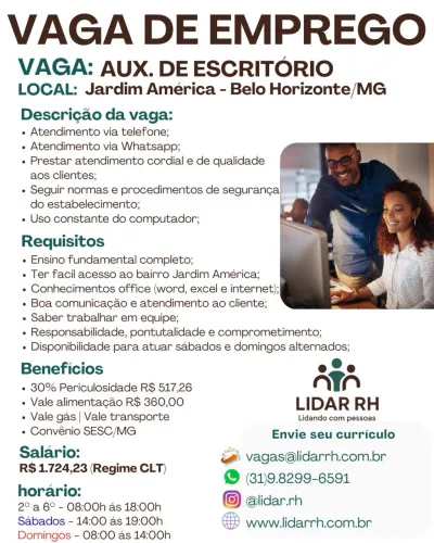 Vaga Auxiliar de Escritório 