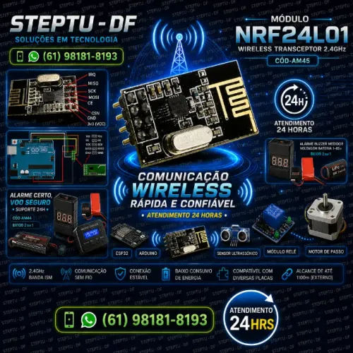 Nrf24l01 Wireless Transceptor 2.4ghz Módulo Pic Av Arduino Pic Automação COD-AM45 