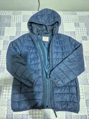 Jaqueta puffer nylon marinho tam. 10