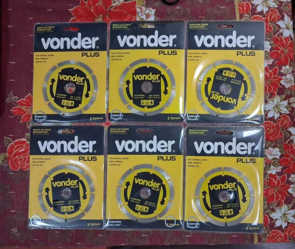 Kit 6 Discos Diamantados Vonder Plus 105mm Segmentado - Novos na Embalagem