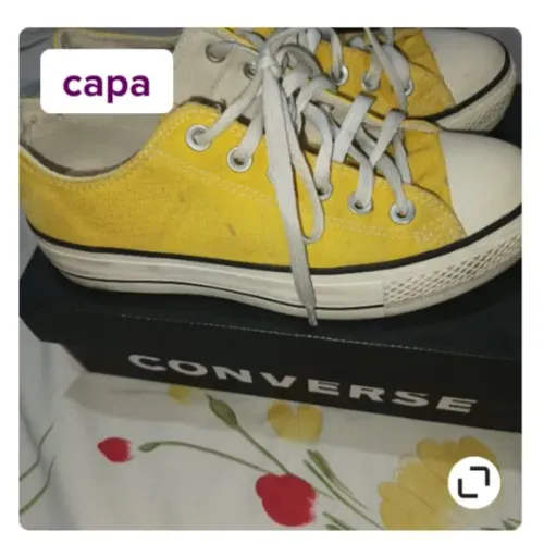 Tênis feminino ALL star plataforma amarelo 