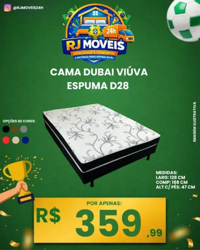 Cama viuva espuma d28