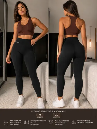 Legging romance sem costura 