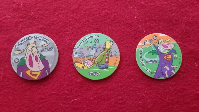 Lote com 3 Tazos Toon Tazo na Copa Elma Chips
