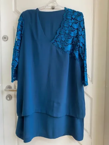 Conjunto festa Saia longa e blusa com renda tamanho 50 ou 52