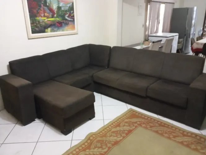 Sofá modular 6 lugares com espreguiçadeira