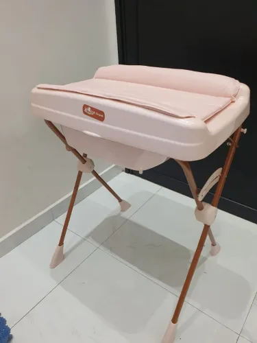 Banheira Mon Amour Rosa com trocador + suporte Burigotto