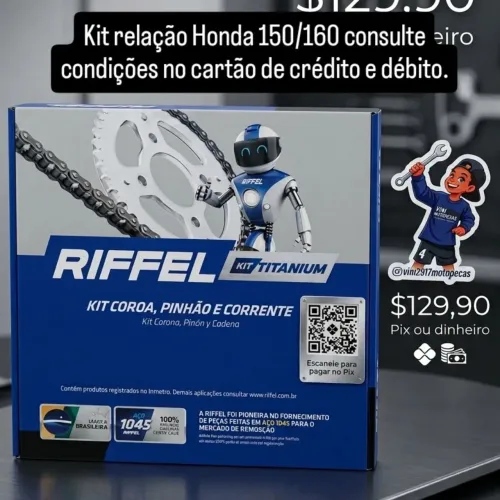 Kit relação riffel Honda cg 150/160