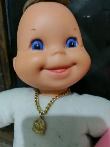 Boneco de Vinil com Colar - feijãozinho da estrela baby raro