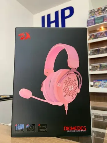 Headset Gamer Redragon Diomedes Rosa - Parcelamento Sem Juros - Loja Física