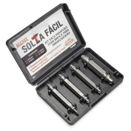 Kit Saca Parafuso Com Broca Para Parafusadeira 4Pçs Rocast