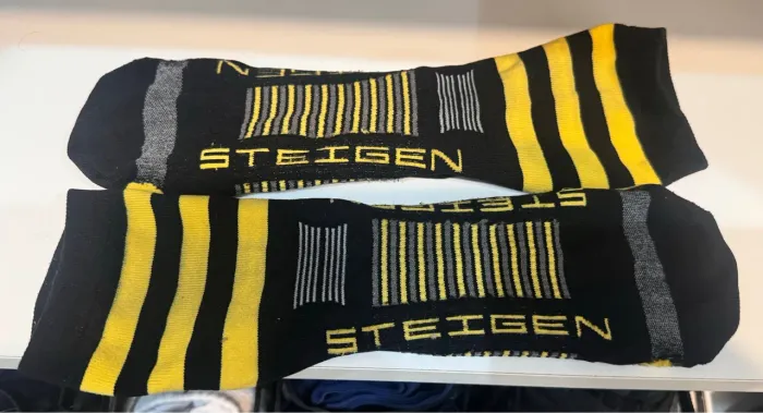 Meia Steigen Preto/Amarela Cano Baixo