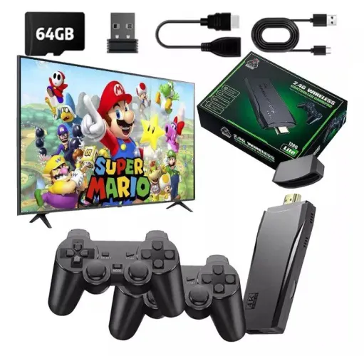 Console de Vídeo Game Retro 128GB - Super Mario e Outros Clássicos!