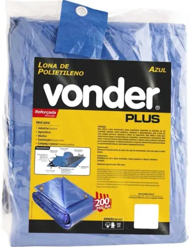 Vonder Plus Lona Reforçada de Polietileno, Azul, 2 x 2 m