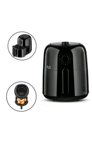 Fritadeira Eletrica Air Fryer Multi Preta 3,5 L com Timer