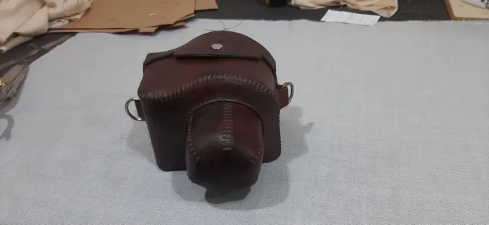 Case bag para câmera fotográfica em couro 