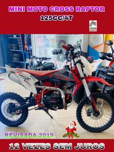 MINI MOTO CROSS 125CC RAPTOR REVISADA EM 12 VEZES SEM JUROS 