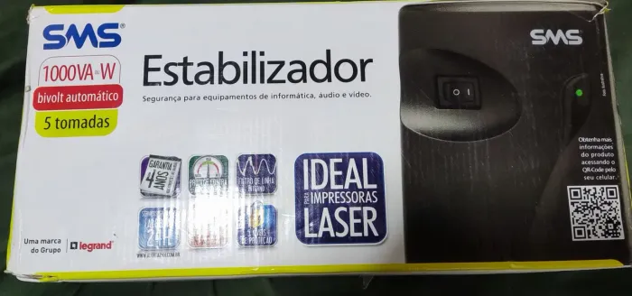 Estabilizador SMS 1000VA Bivolt Automático 5 Tomadas